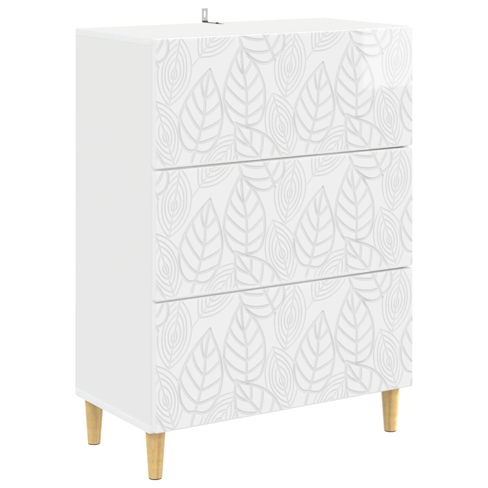 Ladenkast Hoogglans Wit 66 x 34,5 x 90 cm Bewerkt hout – afbeelding 2