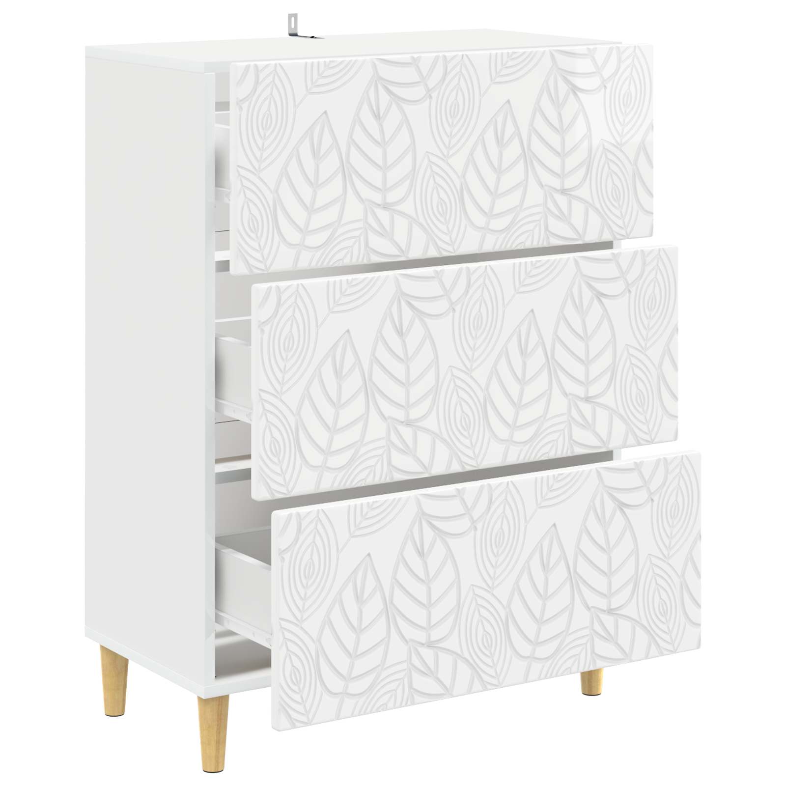 Ladenkast Hoogglans Wit 66 x 34,5 x 90 cm Bewerkt hout – afbeelding 4