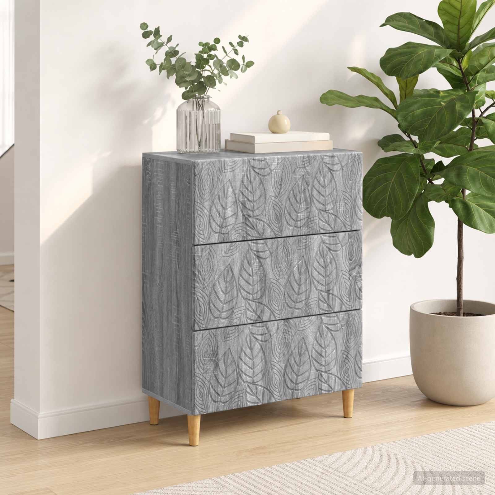 Ladenkast Grijs Sonoma 66 x 34,5 x 90 cm Bewerkt hout – afbeelding 1