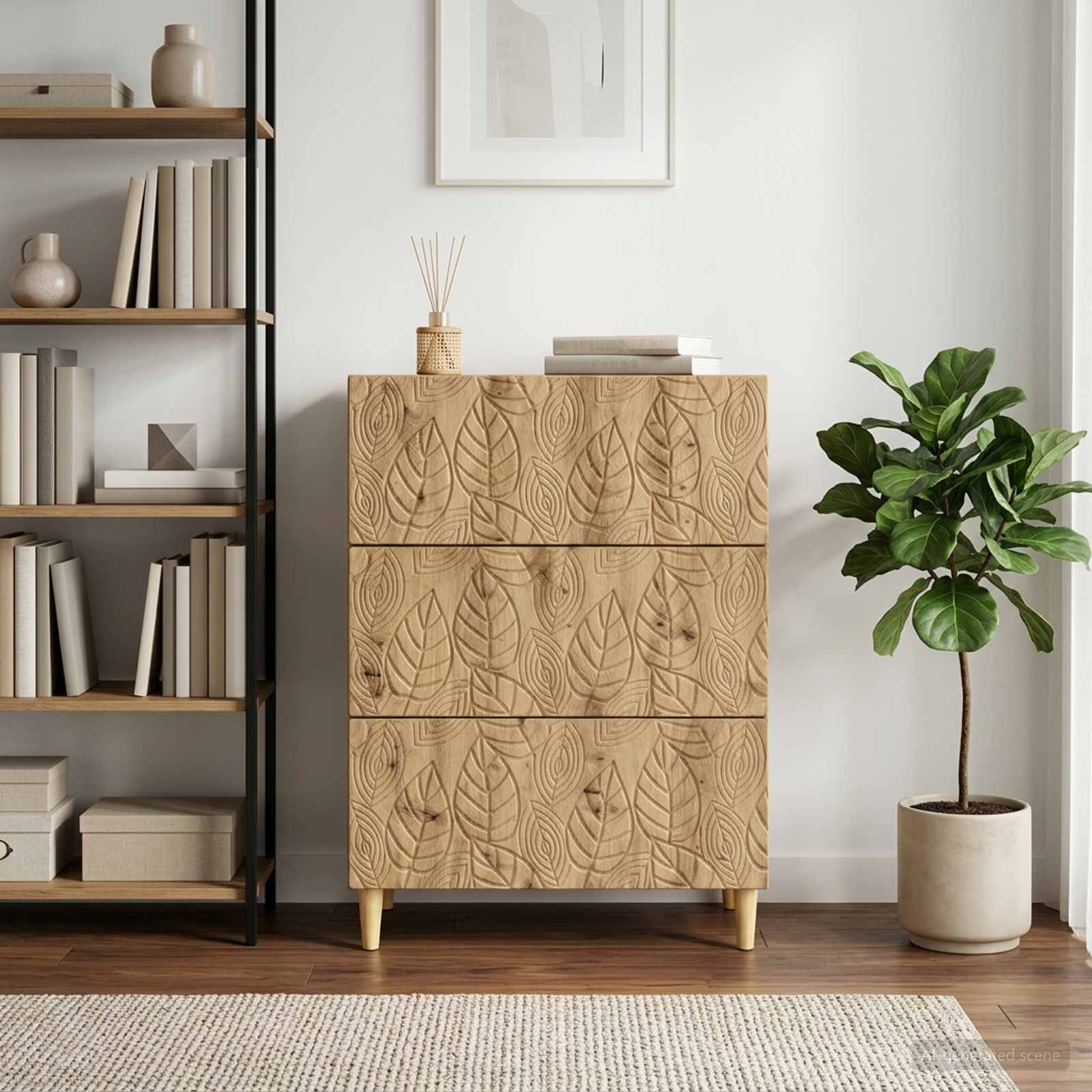 Ladenkast 66 x 34,5 x 90 cm Bewerkt hout Artisanaal eiken