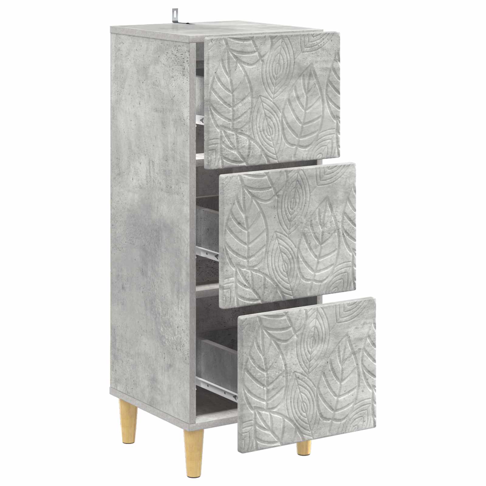 Ladenkast Betongrijs 33 x 34,5 x 90 cm Bewerkt hout – afbeelding 4