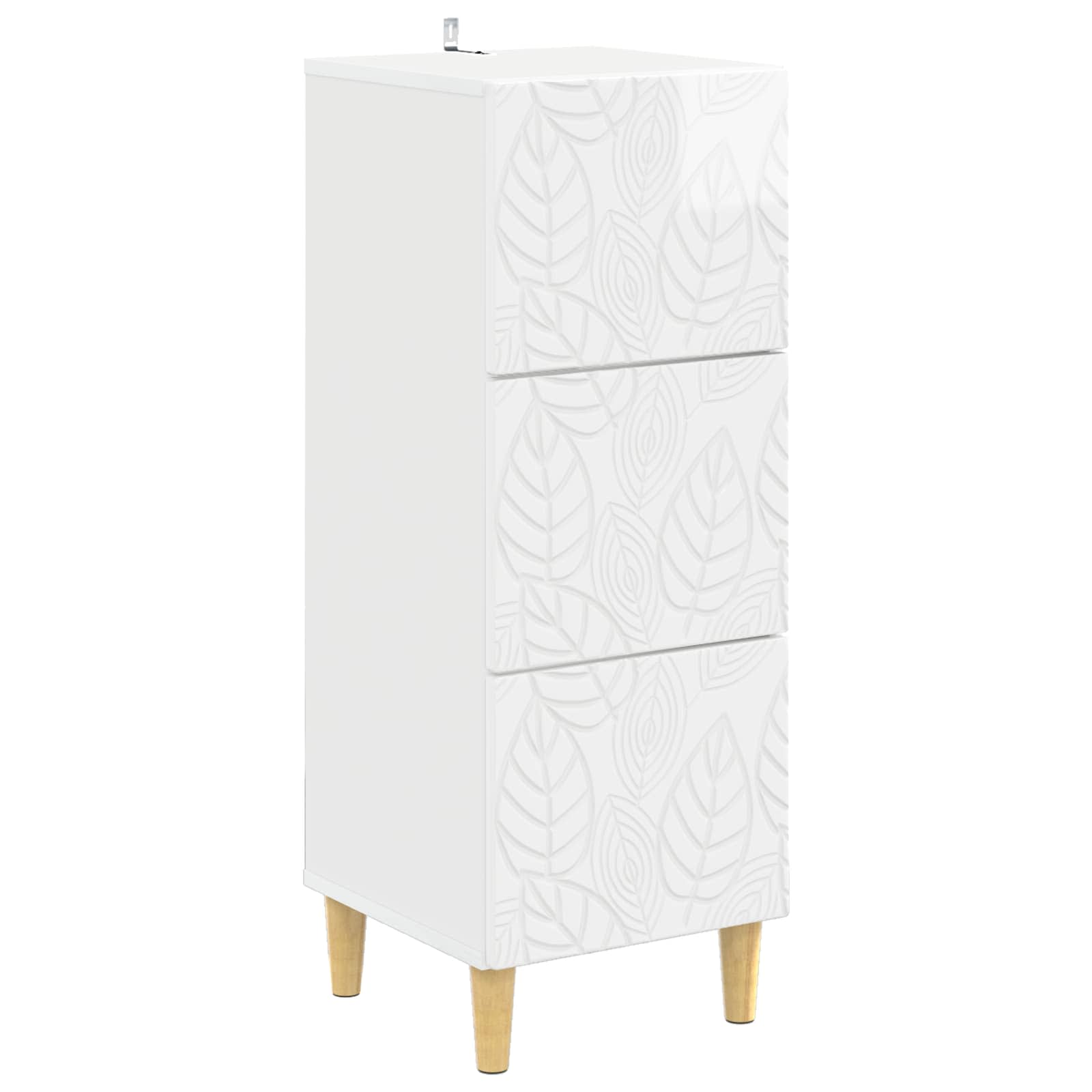 Ladenkast Hoogglans Wit 33 x 34,5 x 90 cm Bewerkt hout – afbeelding 2