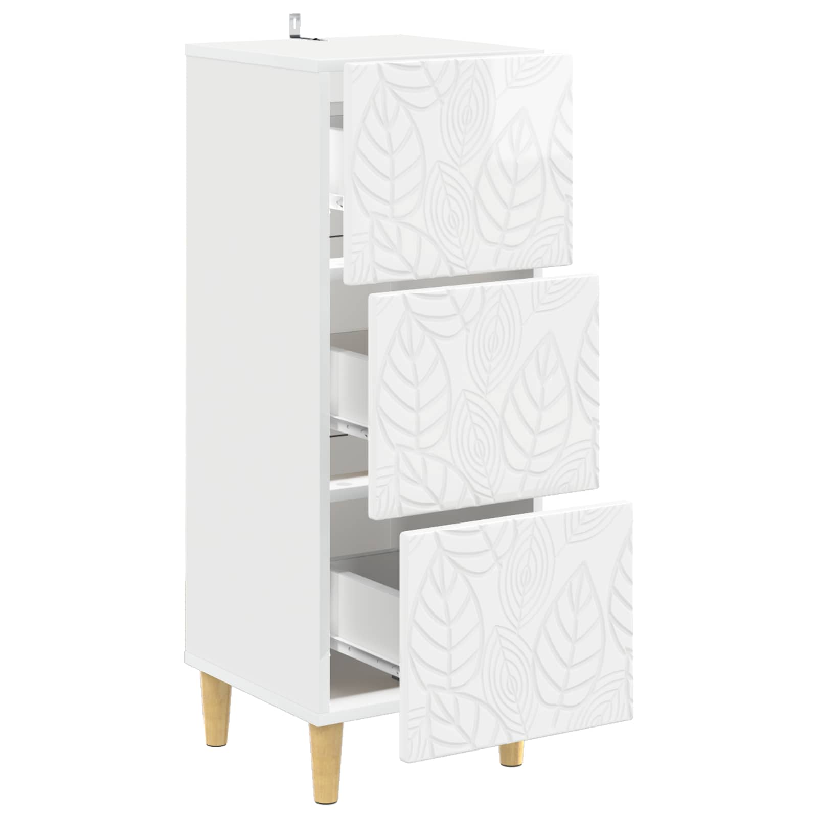 Ladenkast Hoogglans Wit 33 x 34,5 x 90 cm Bewerkt hout – afbeelding 4