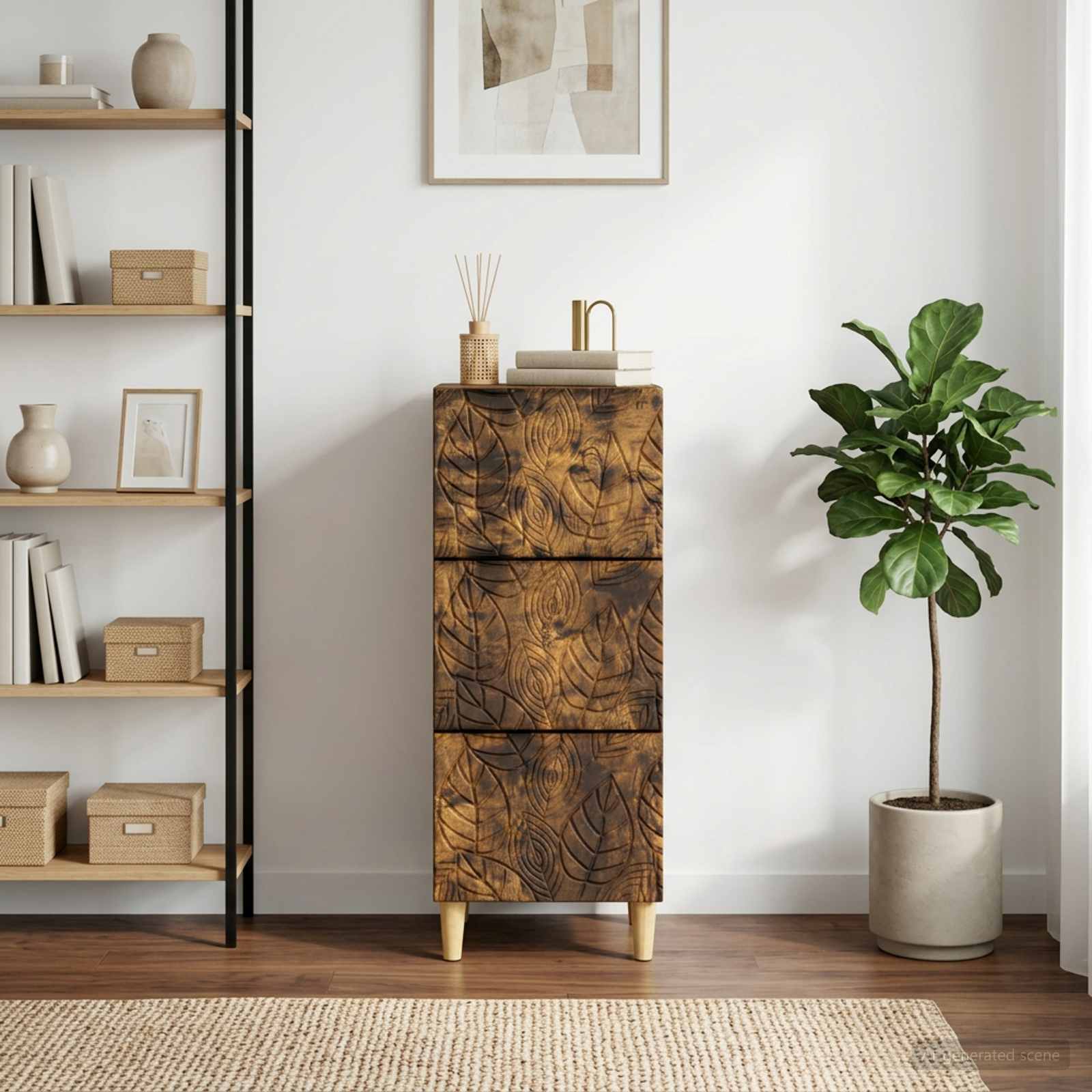 Ladenkast Gerookt eiken 33 x 34,5 x 90 cm Bewerkt hout – afbeelding 3