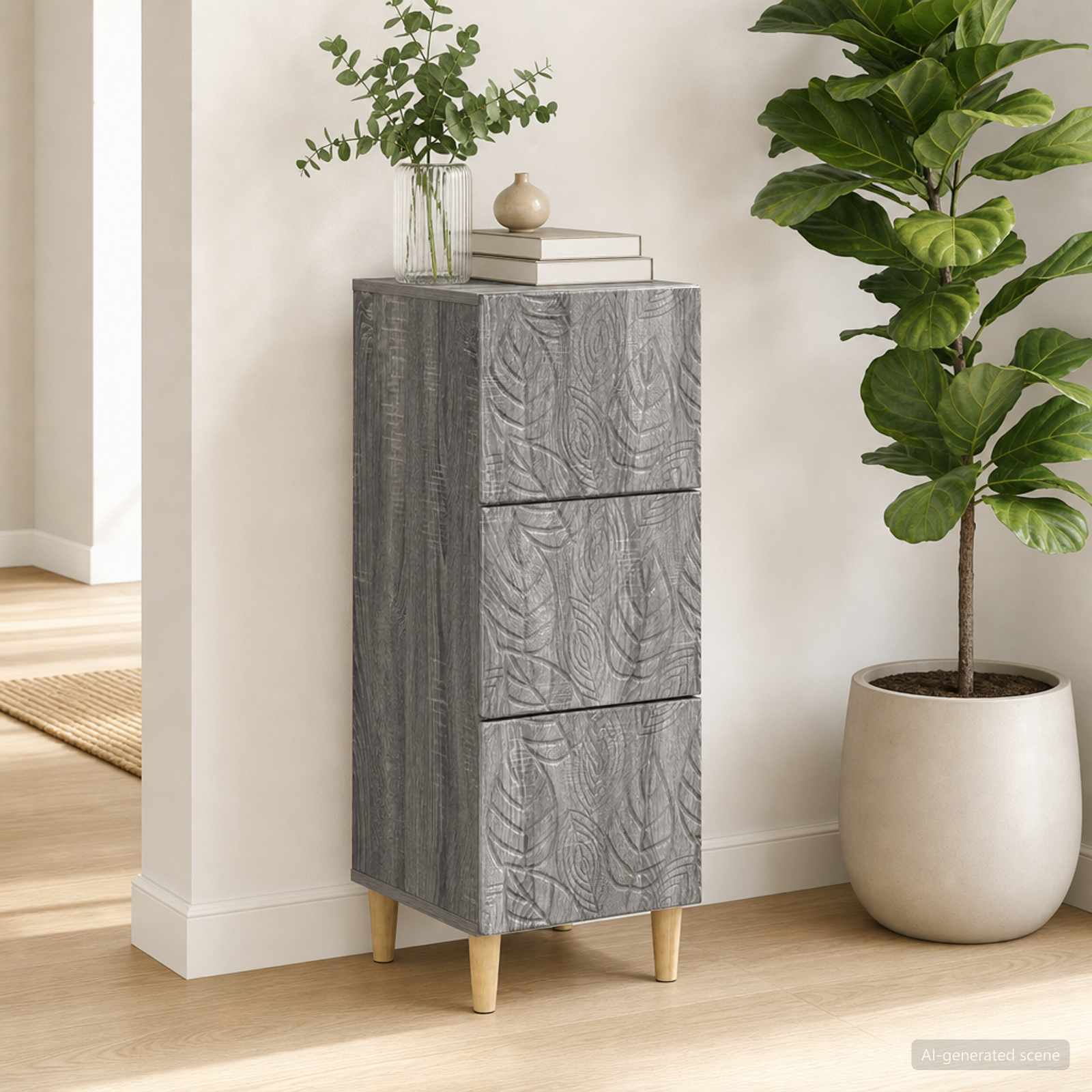 Ladenkast Grijs Sonoma 33 x 34,5 x 90 cm Bewerkt hout – afbeelding 1