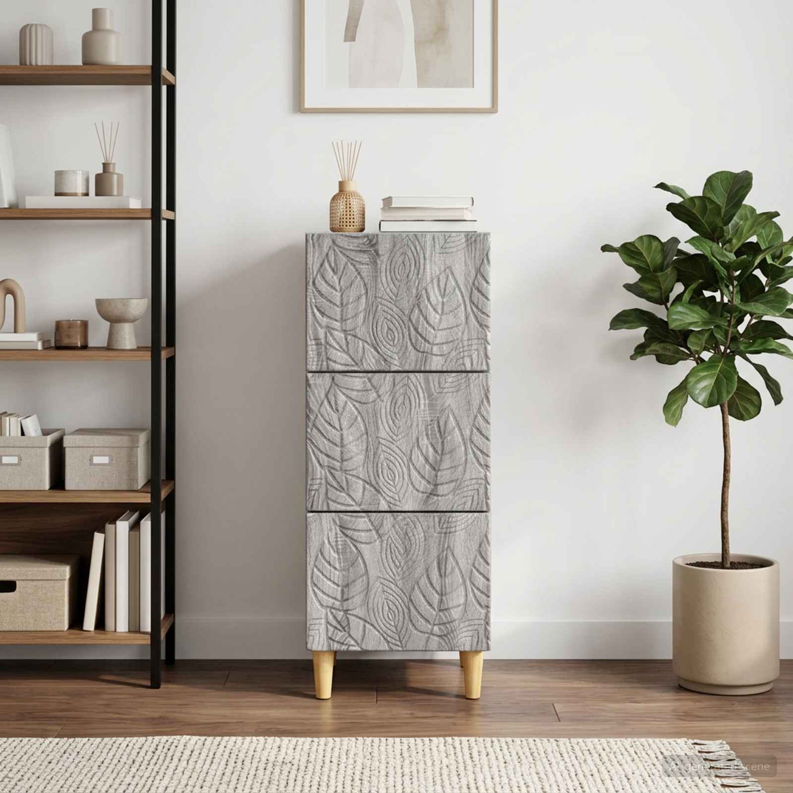 Ladenkast Grijs Sonoma 33 x 34,5 x 90 cm Bewerkt hout – afbeelding 3