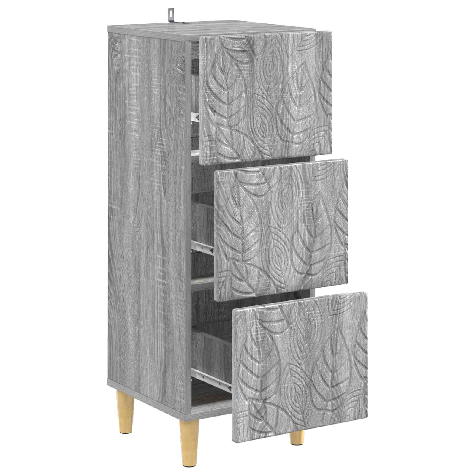 Ladenkast Grijs Sonoma 33 x 34,5 x 90 cm Bewerkt hout – afbeelding 4