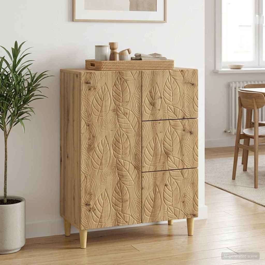 Dressoir Artisanaal eiken 66 x 34,5 x 90 cm Bewerkt hout