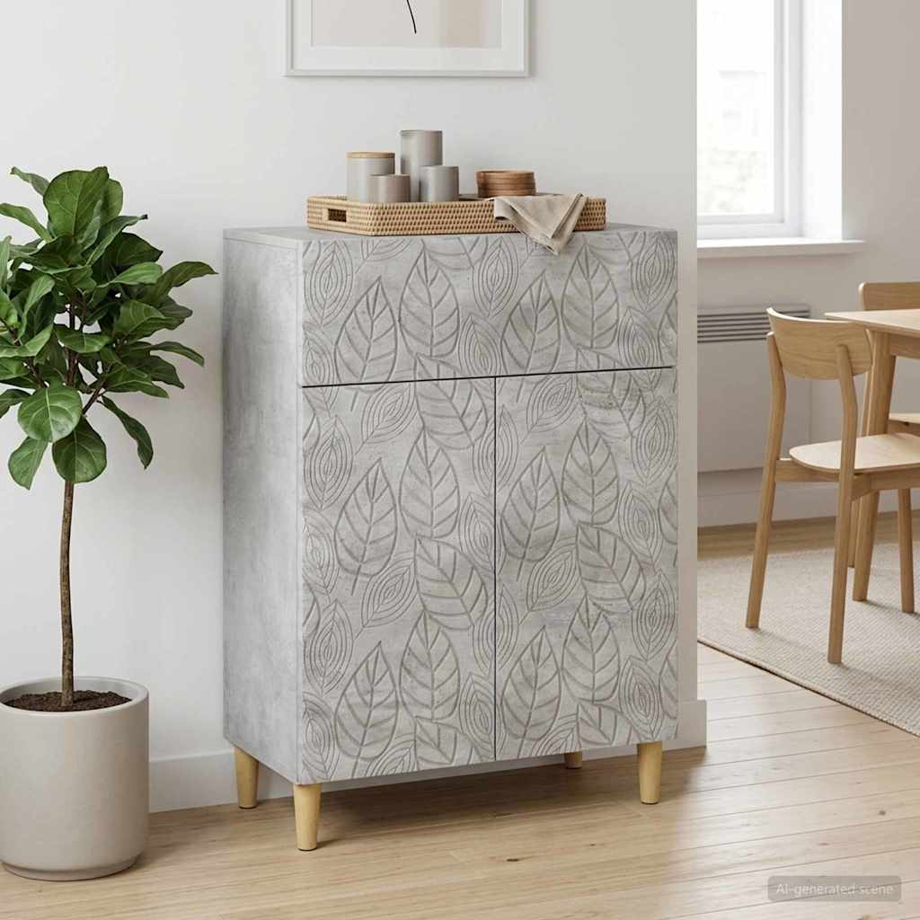 Dressoir Betongrijs 66 x 34,5 x 90 cm Bewerkt hout