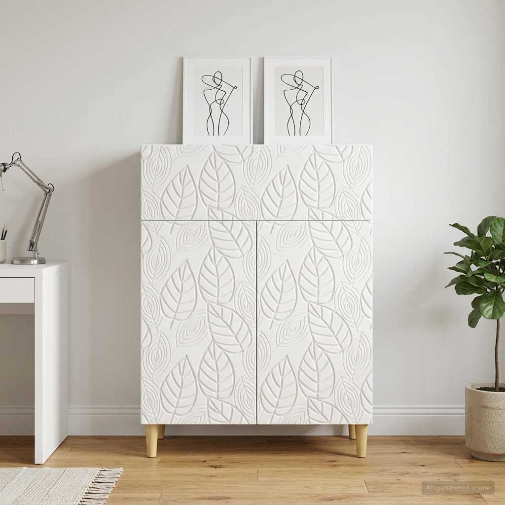Dressoir Hoogglans Wit 66 x 34,5 x 90 cm Bewerkt hout