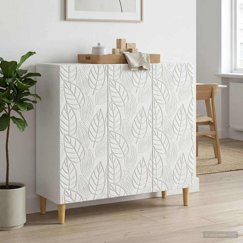 Dressoir Wit 89 x 34,5 x 80 cm Bewerkt hout