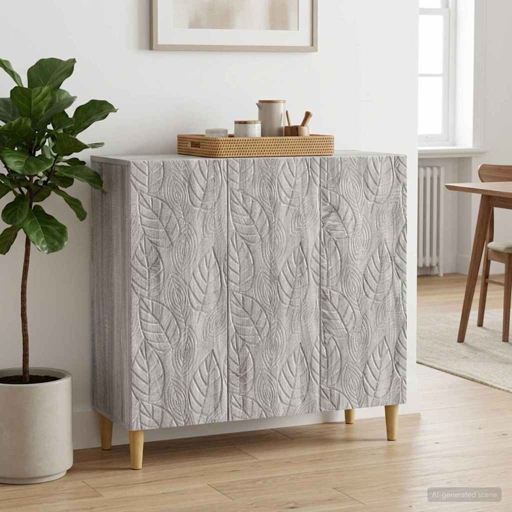 Dressoir Grijs Sonoma 89 x 34,5 x 80 cm Bewerkt hout