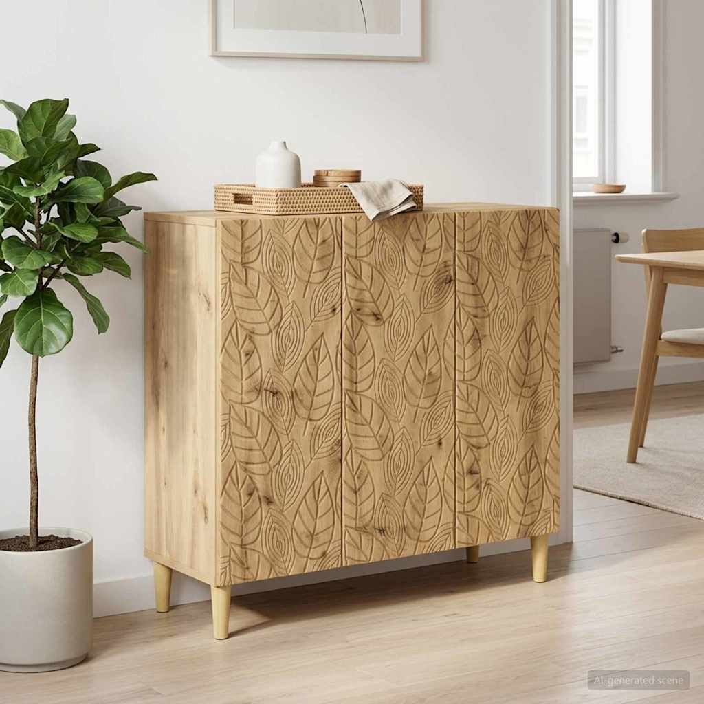 Dressoir Artisanaal eiken 89 x 34,5 x 80 cm Bewerkt hout