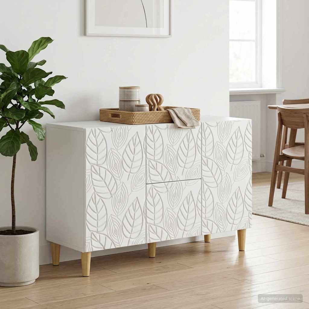 Dressoir Wit 89 x 34,5 x 60 cm Bewerkt hout