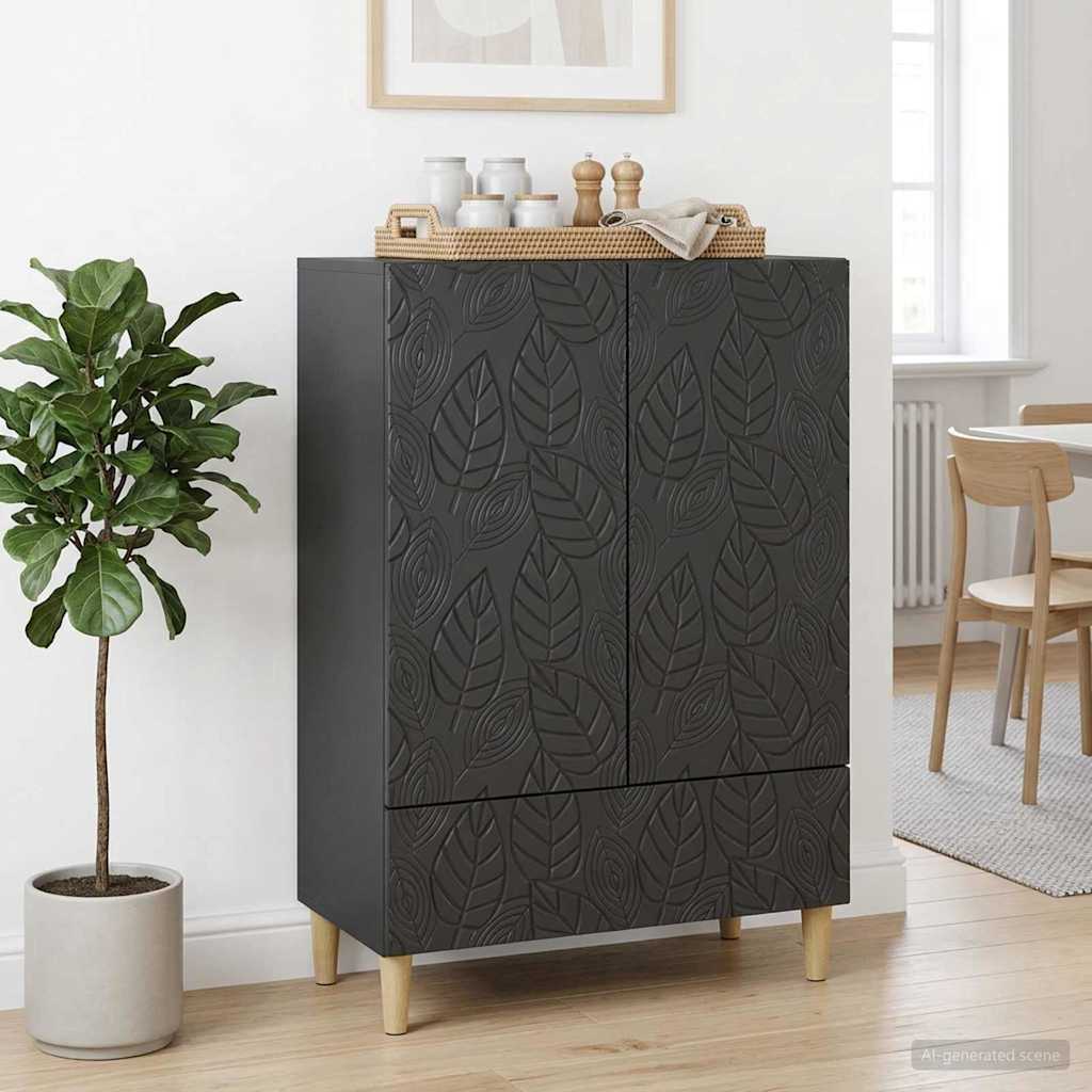 Dressoir Zwart 66 x 34,5 x 95 cm Bewerkt hout