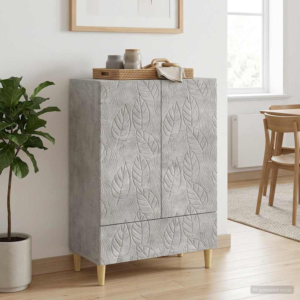 Dressoir Betongrijs 66 x 34,5 x 95 cm Bewerkt hout