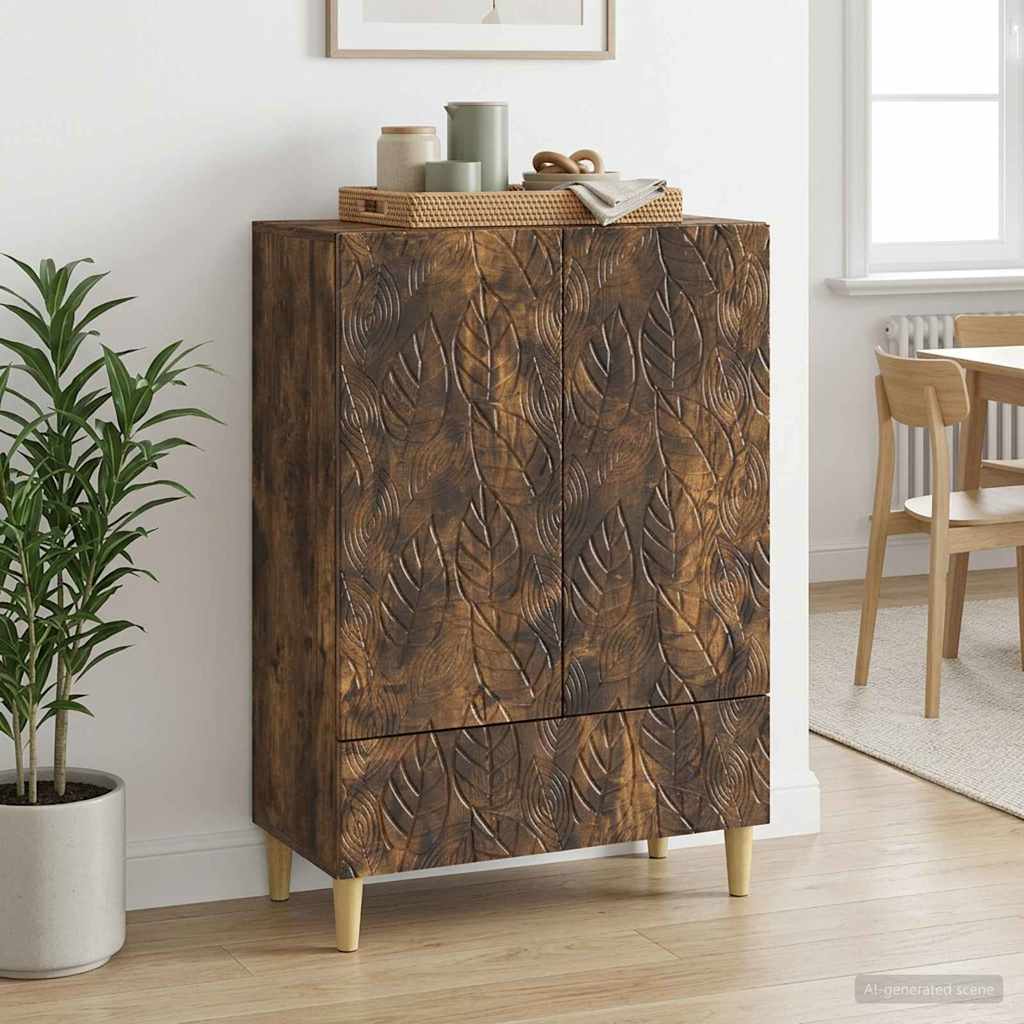 Dressoir Gerookt eiken 66 x 34,5 x 95 cm Bewerkt hout