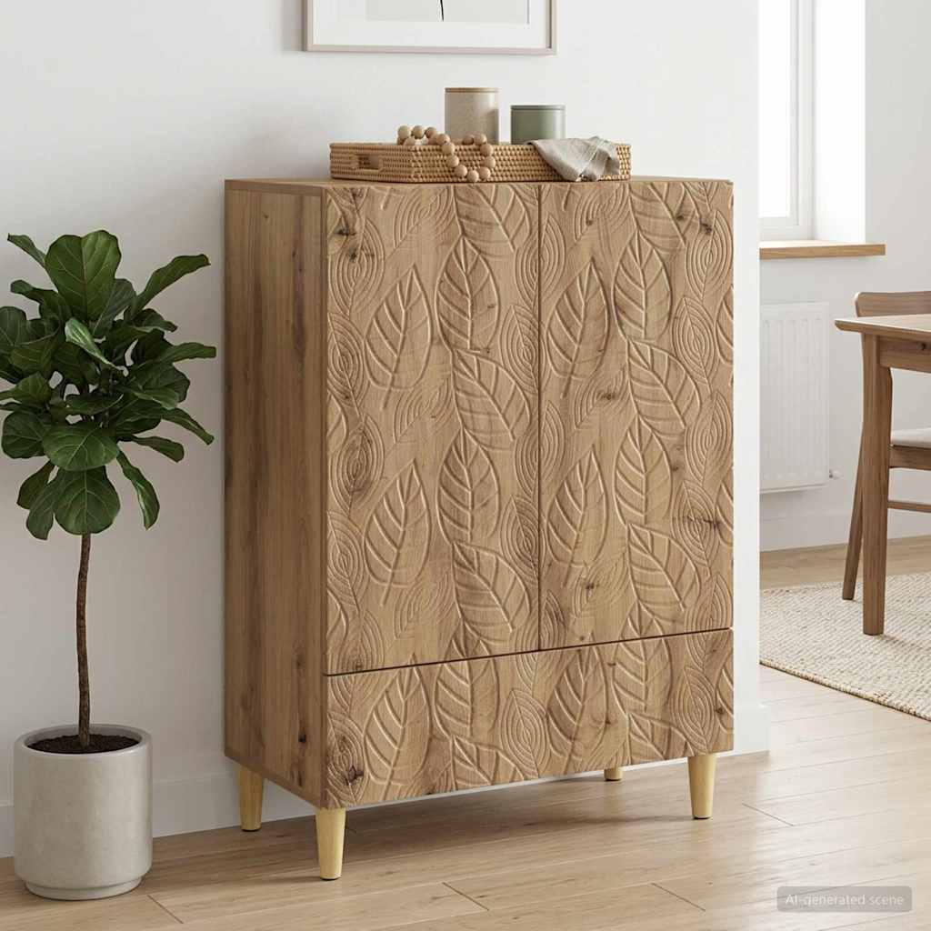 Dressoir Artisanaal eiken 66 x 34,5 x 95 cm Bewerkt hout