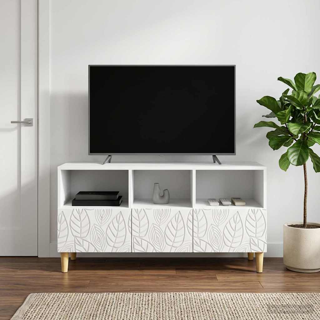 TV-kast 102 x 34,5 x 50 cm Wit Bewerkt hout