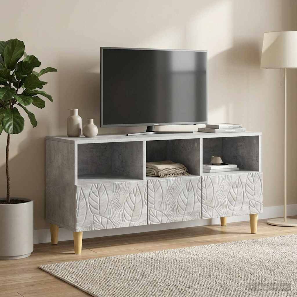TV-kast 102 x 34,5 x 50 cm Betongrijs Bewerkt hout – afbeelding 1
