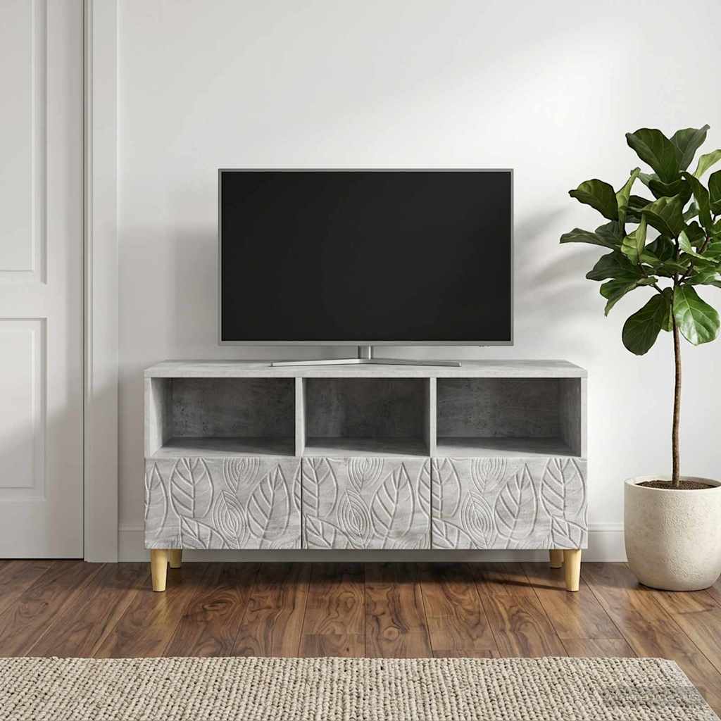 TV-kast 102 x 34,5 x 50 cm Betongrijs Bewerkt hout – afbeelding 3