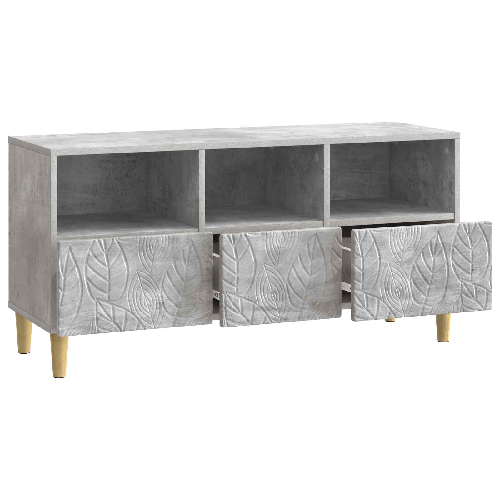 TV-kast 102 x 34,5 x 50 cm Betongrijs Bewerkt hout – afbeelding 4