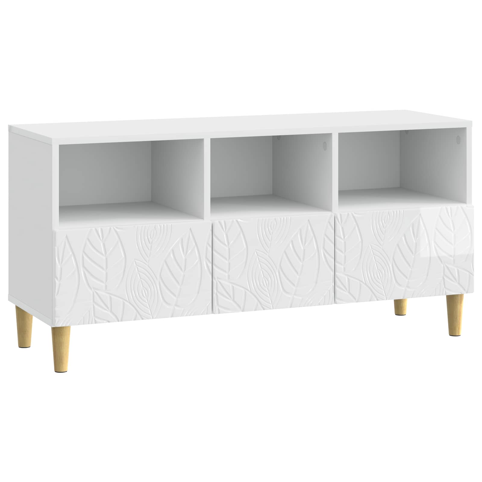 TV-kast 102 x 34,5 x 50 cm Hoogglans Wit Bewerkt hout – afbeelding 2