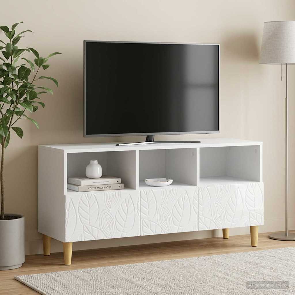 TV-kast 102 x 34,5 x 50 cm Hoogglans Wit Bewerkt hout – afbeelding 3