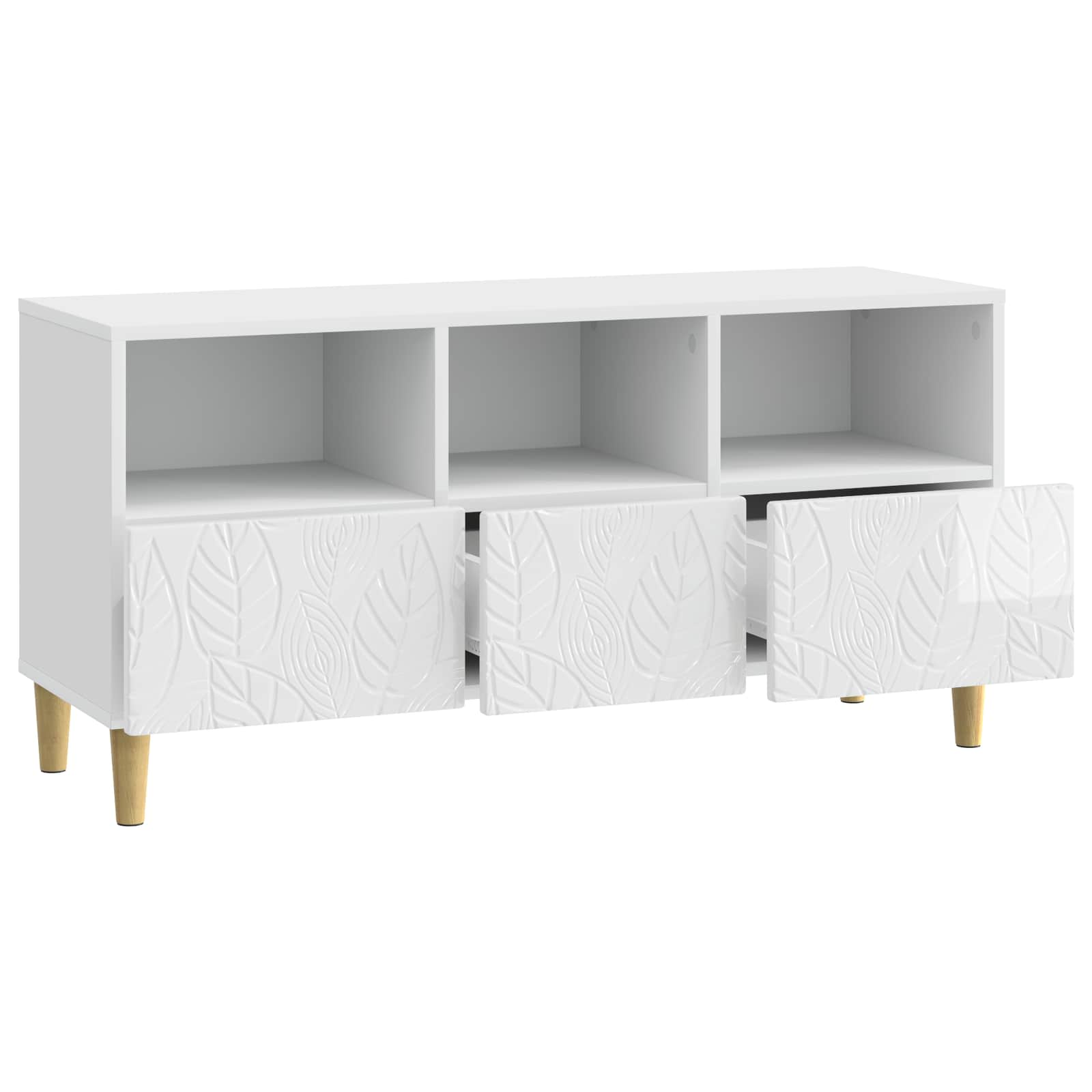 TV-kast 102 x 34,5 x 50 cm Hoogglans Wit Bewerkt hout – afbeelding 4