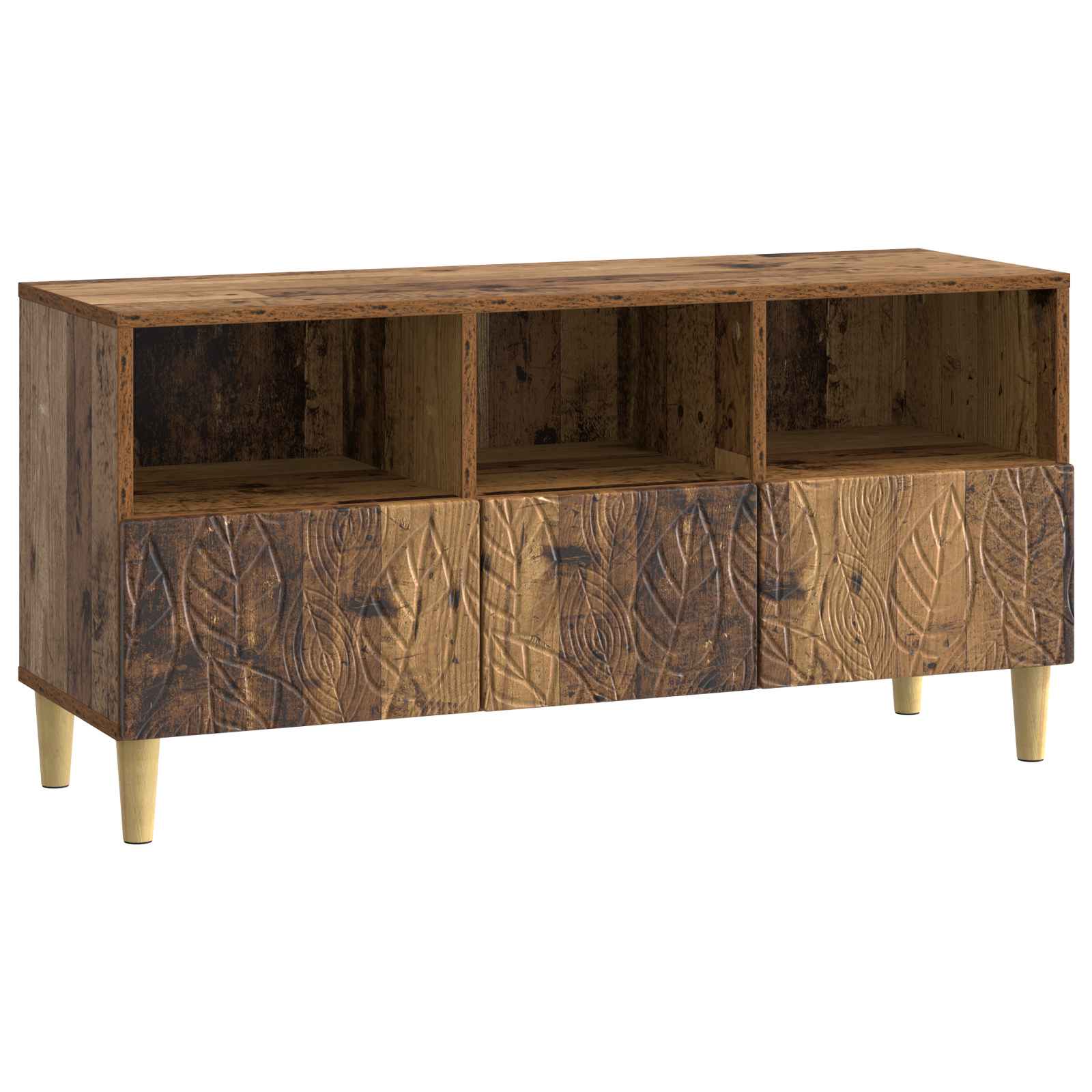 TV-kast 102 x 34,5 x 50 cm Oud hout Bewerkt hout – afbeelding 2