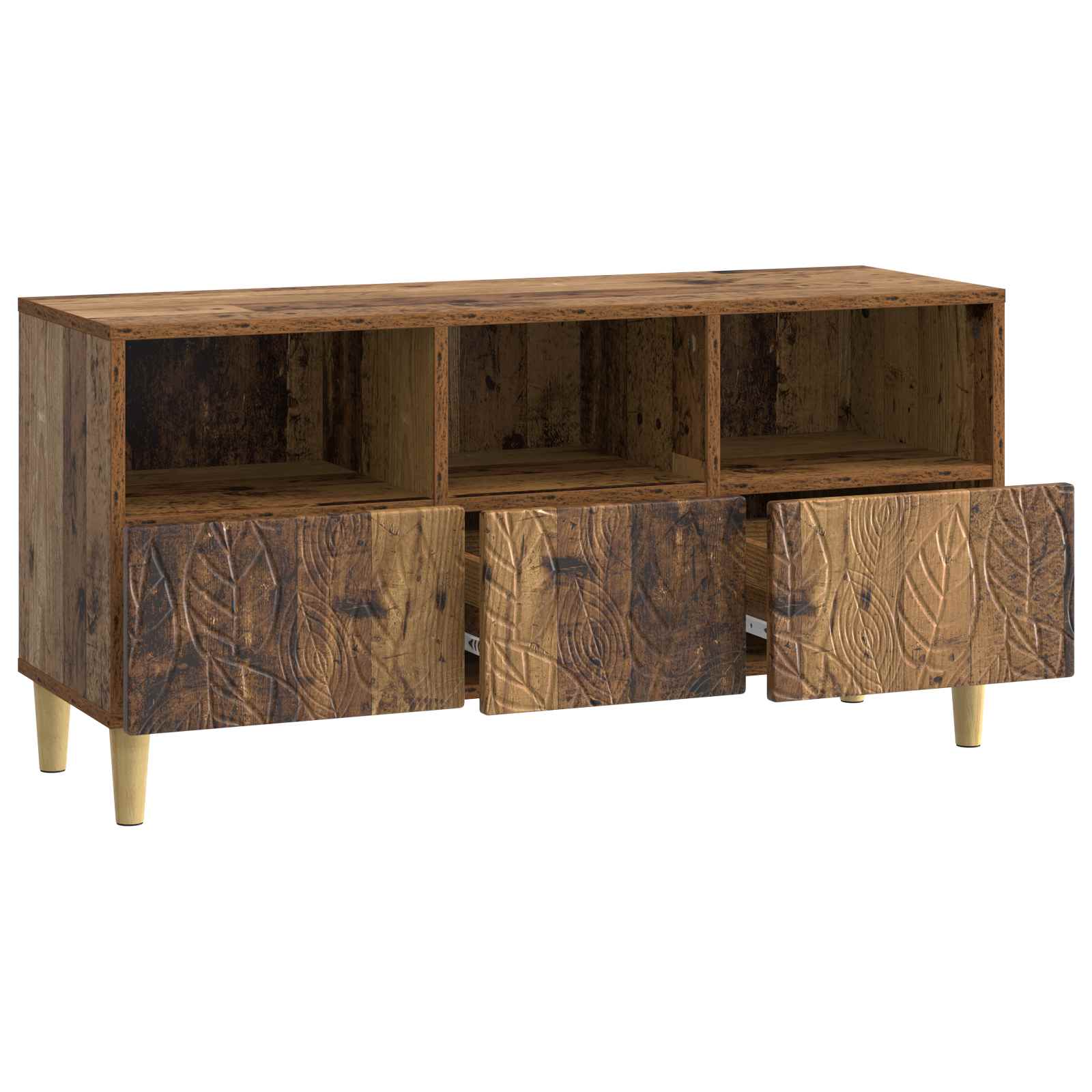 TV-kast 102 x 34,5 x 50 cm Oud hout Bewerkt hout – afbeelding 4