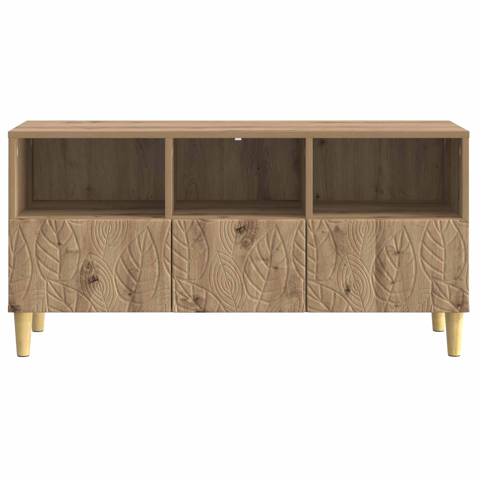 TV-kast 102 x 34,5 x 50 cm Artisanaal eiken Bewerkt hout – afbeelding 5