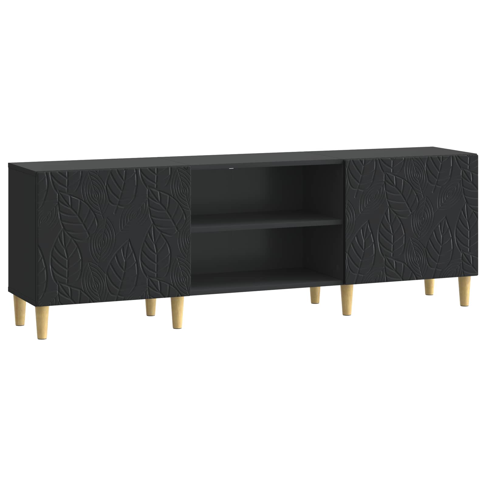 TV-kast 150 x 31 x 50 cm Zwart Bewerkt hout – afbeelding 2