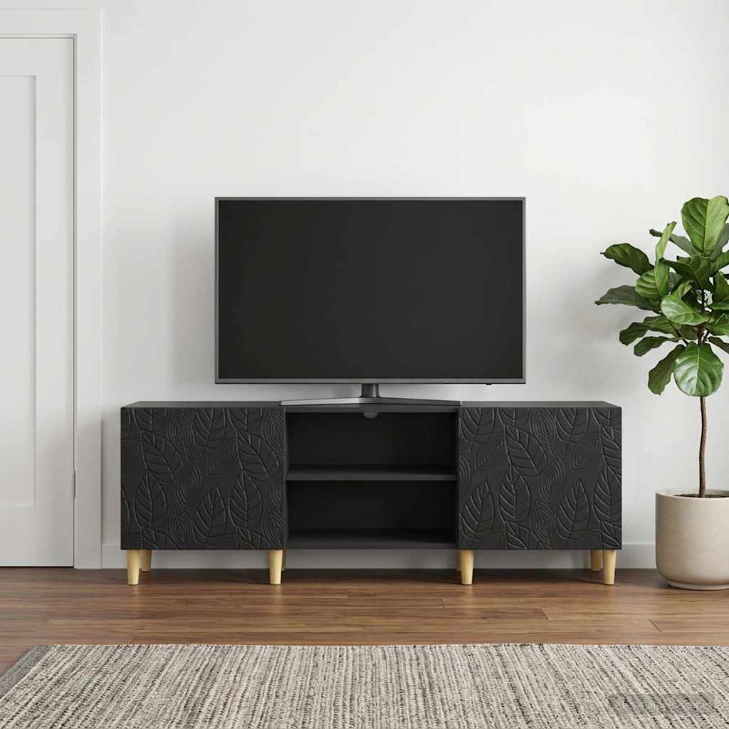 TV-kast 150 x 31 x 50 cm Zwart Bewerkt hout – afbeelding 3