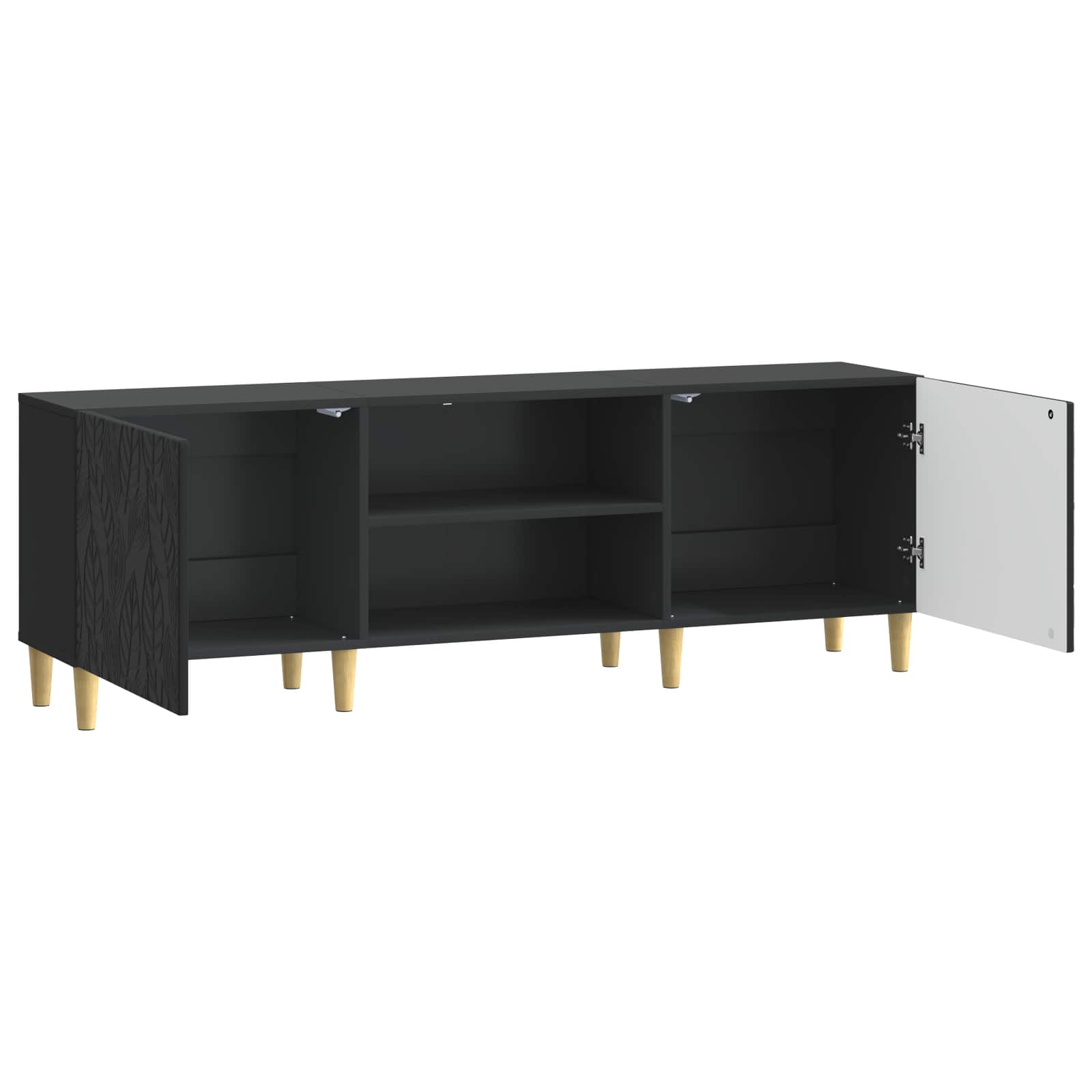 TV-kast 150 x 31 x 50 cm Zwart Bewerkt hout – afbeelding 4