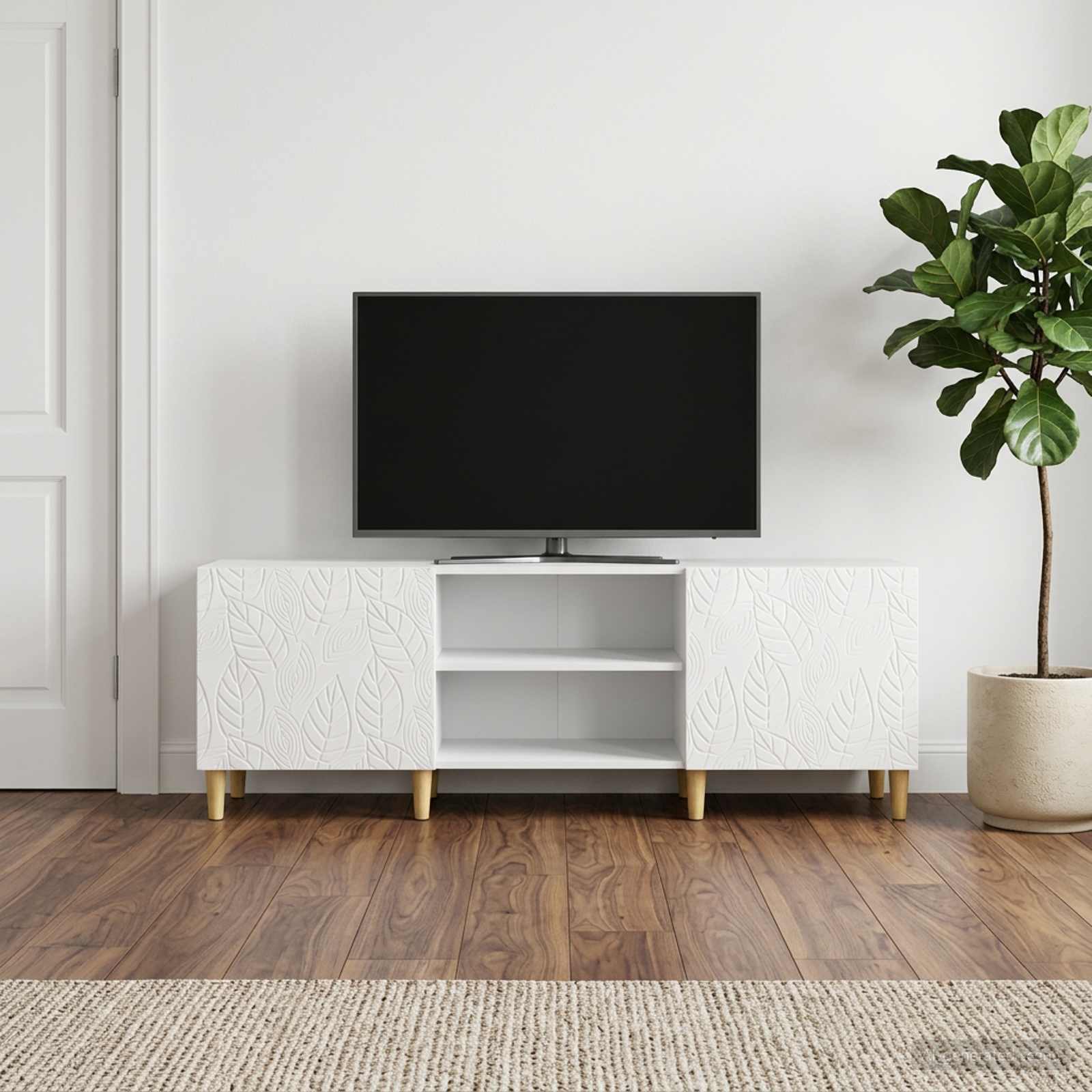TV-kast 150 x 31 x 50 cm Hoogglans Wit Bewerkt hout