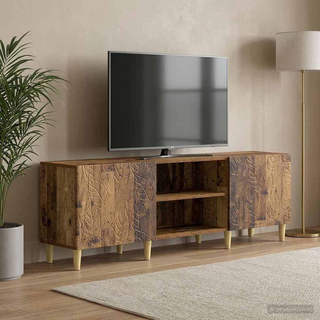 TV-kast 150 x 31 x 50 cm Oud hout Bewerkt hout – afbeelding 3
