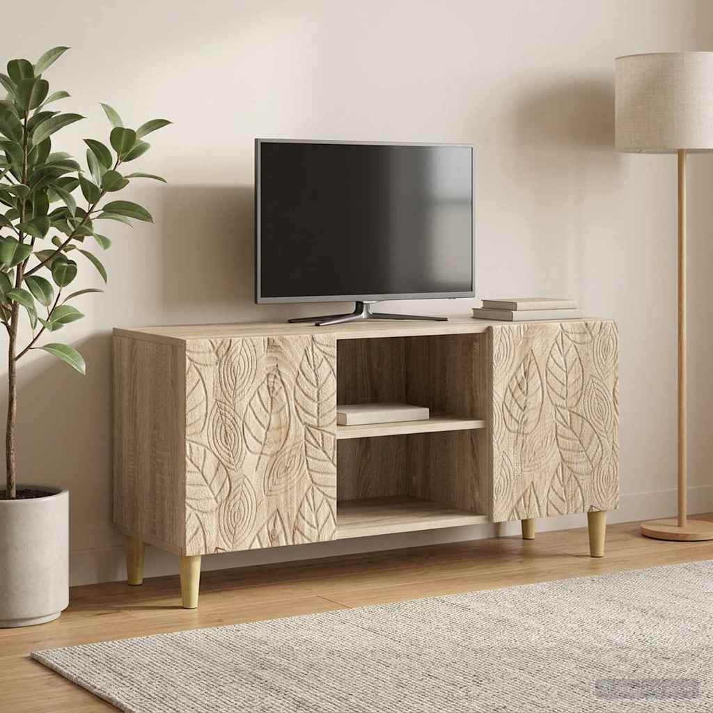 TV-kast 102 x 34,5 x 50 cm Sonoma Eiken Bewerkt hout – afbeelding 3
