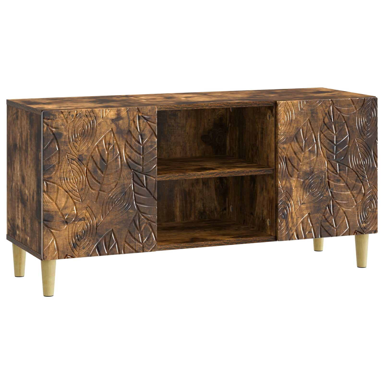 TV-kast 102 x 34,5 x 50 cm Gerookt eiken Bewerkt hout – afbeelding 2