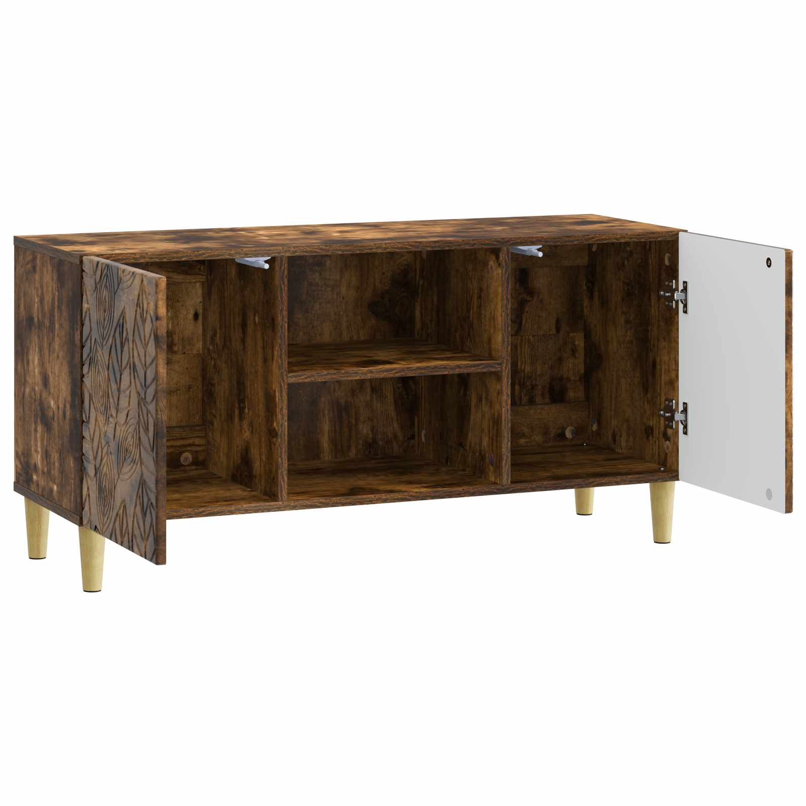TV-kast 102 x 34,5 x 50 cm Gerookt eiken Bewerkt hout – afbeelding 4