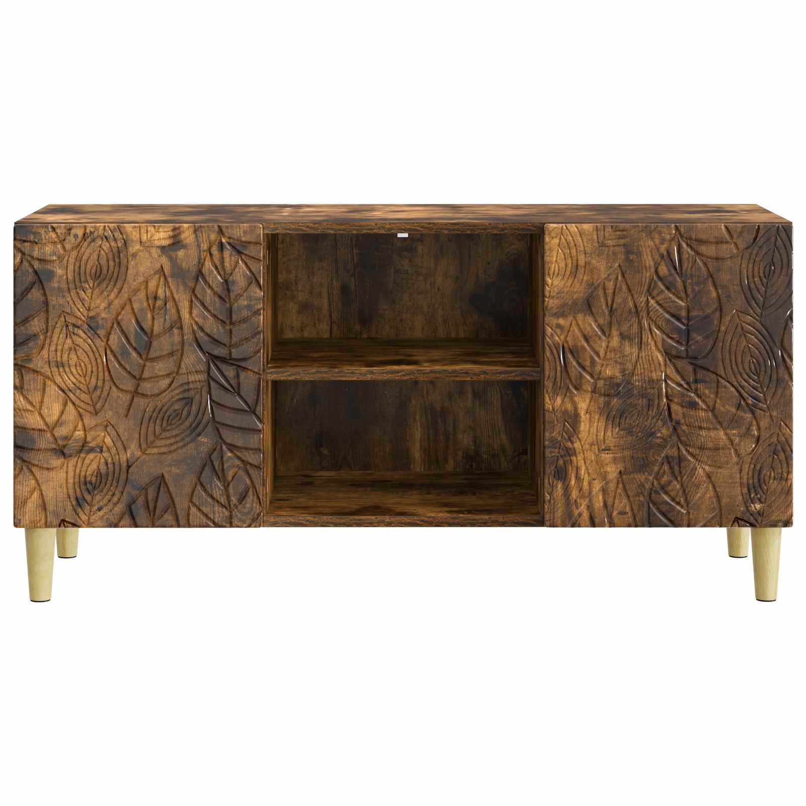 TV-kast 102 x 34,5 x 50 cm Gerookt eiken Bewerkt hout – afbeelding 5