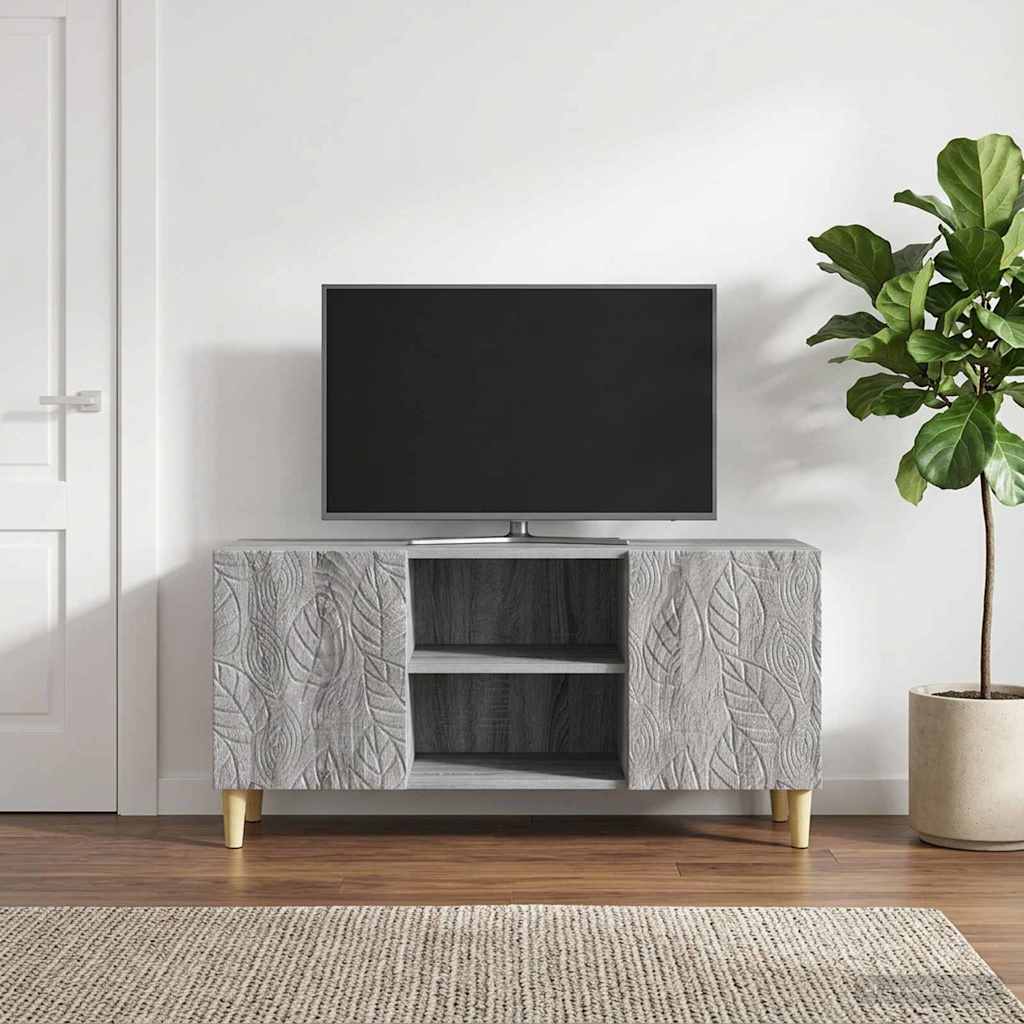 TV-kast 102 x 34,5 x 50 cm Grijs Sonoma Bewerkt hout – afbeelding 3