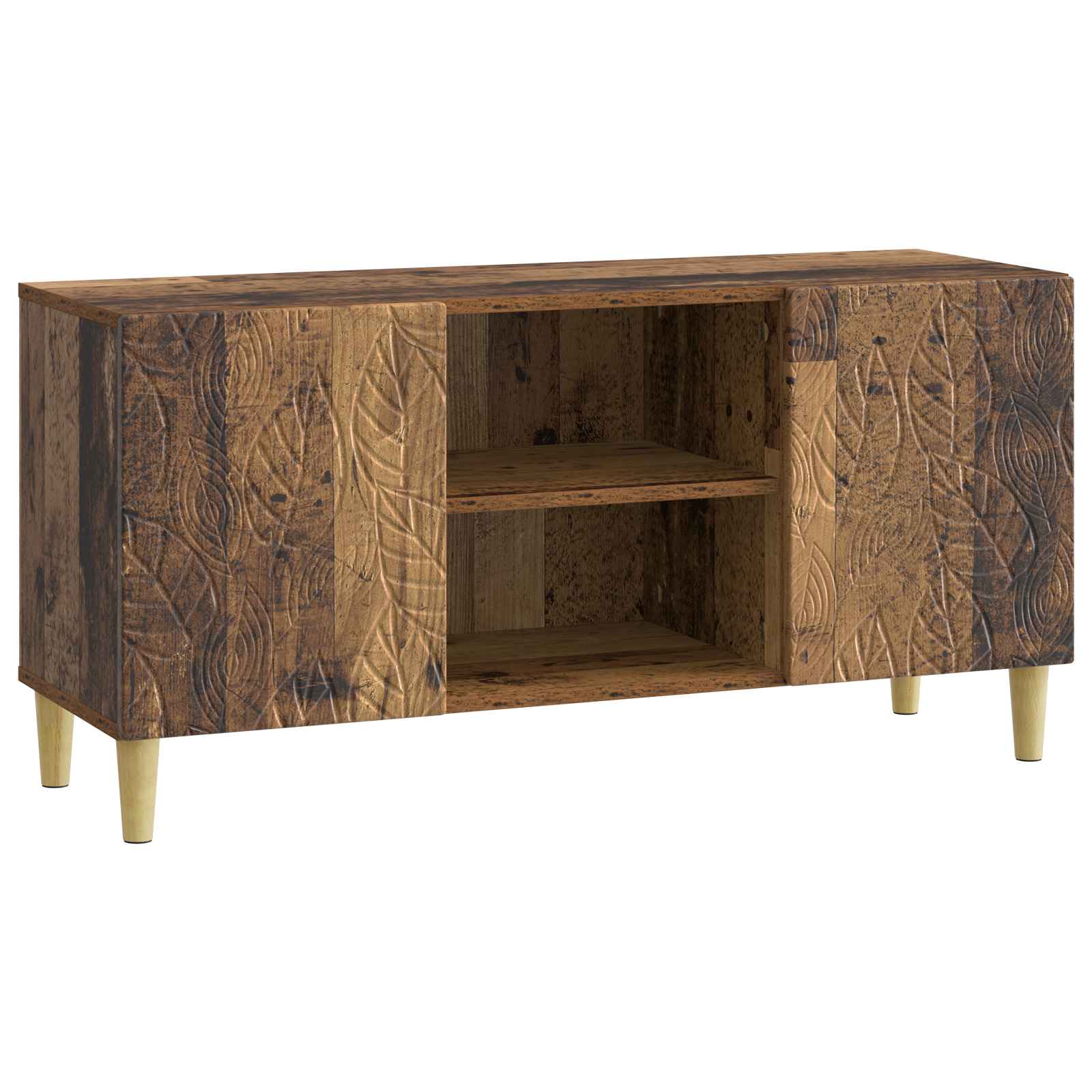 TV-kast 102 x 34,5 x 50 cm Oud hout Bewerkt hout – afbeelding 2