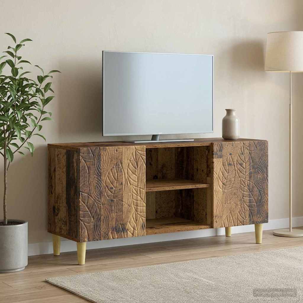 TV-kast 102 x 34,5 x 50 cm Oud hout Bewerkt hout – afbeelding 3