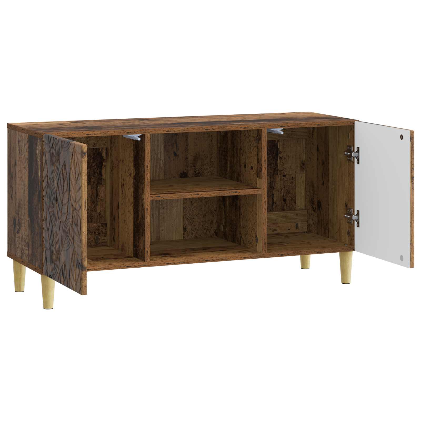 TV-kast 102 x 34,5 x 50 cm Oud hout Bewerkt hout – afbeelding 4