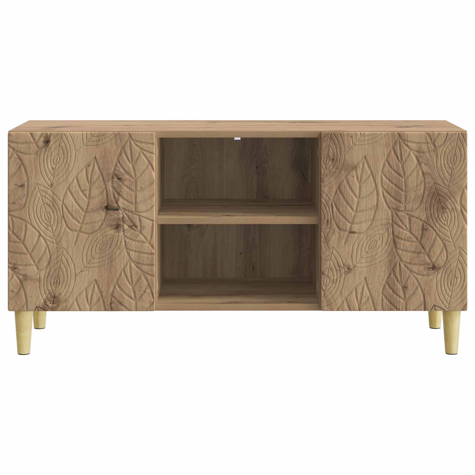 TV-kast 102 x 34,5 x 50 cm Artisanaal eiken Bewerkt hout – afbeelding 5