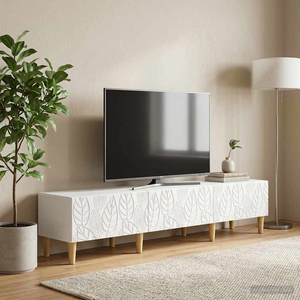 TV-kast 147 x 34,5 x 30 cm Wit Bewerkt hout