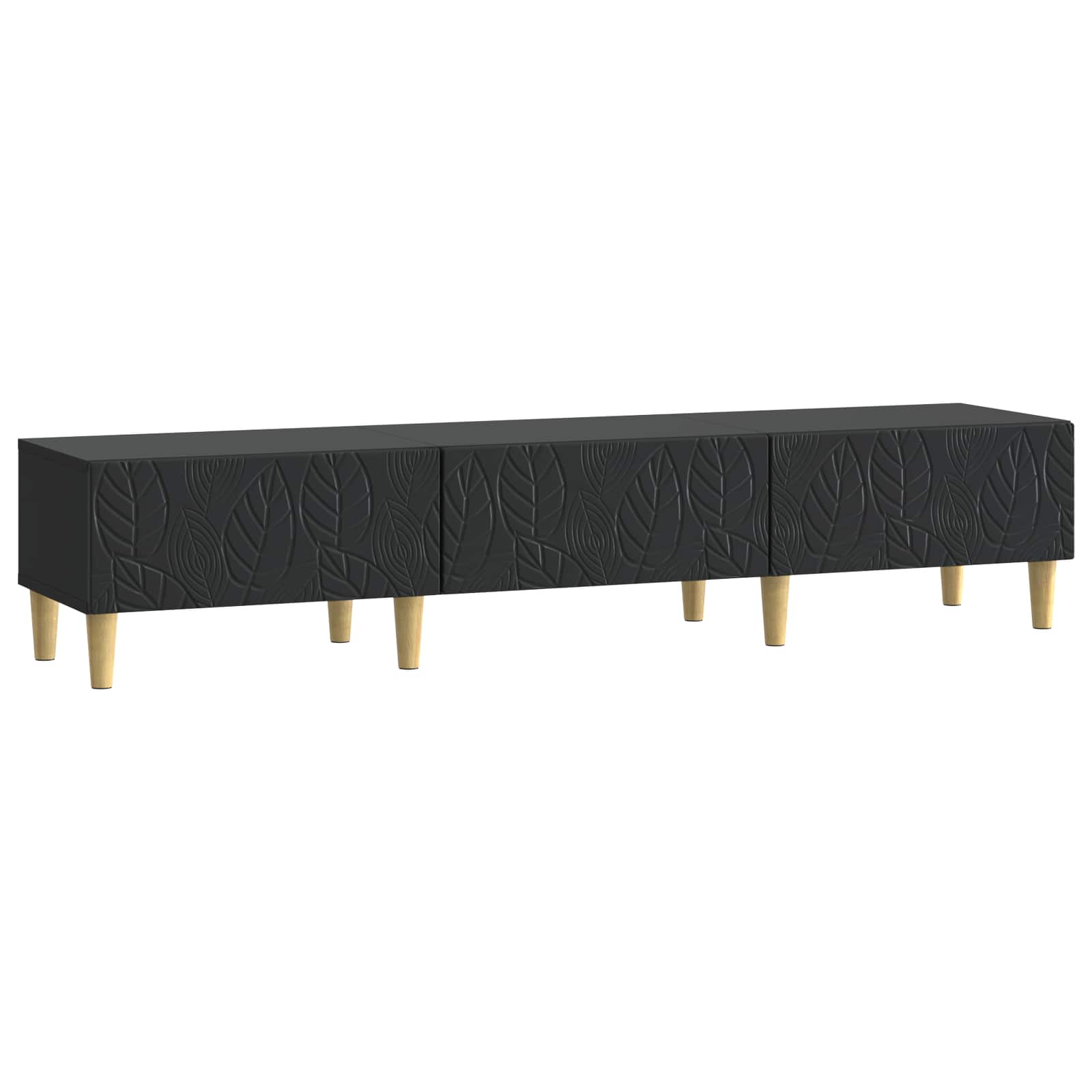 TV-kast 147 x 34,5 x 30 cm Zwart Bewerkt hout – afbeelding 2