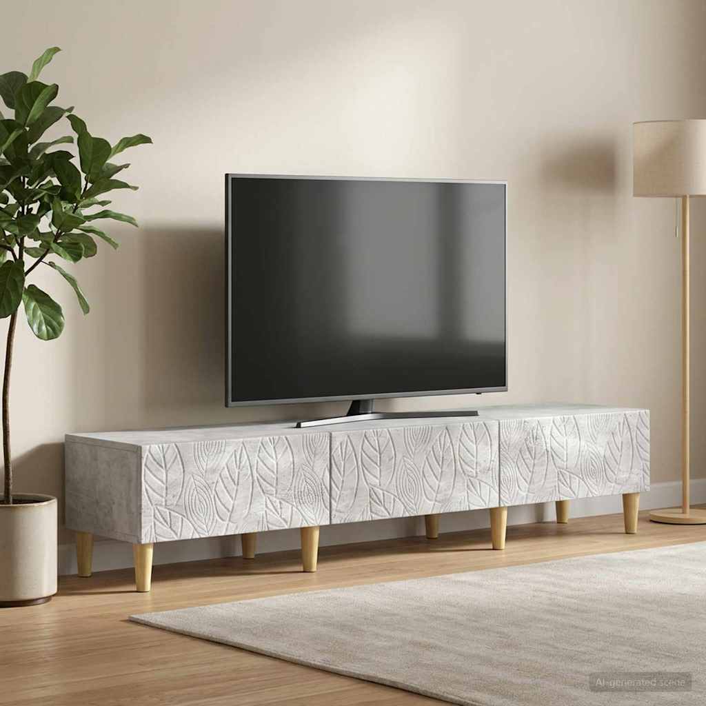 TV-kast 147 x 34,5 x 30 cm Betongrijs Bewerkt hout – afbeelding 3