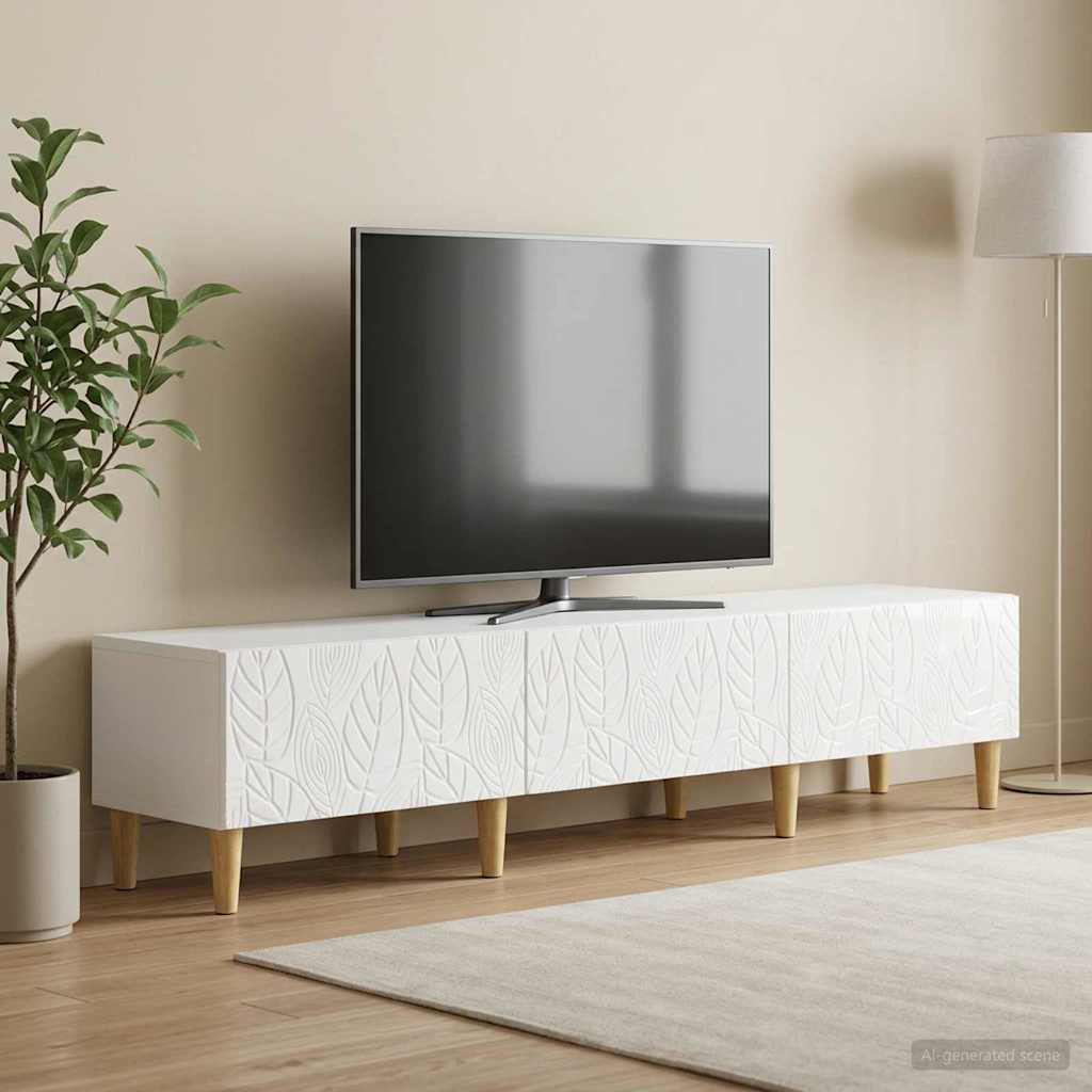 TV-kast 147 x 34,5 x 30 cm Hoogglans Wit Bewerkt hout